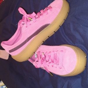 Pink suede Fenty creepers